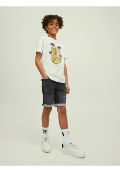 Jack & Jones Junior Rick IconShorts Di JeansBlack Denim Bambini Corti JAN24C02F-Q11