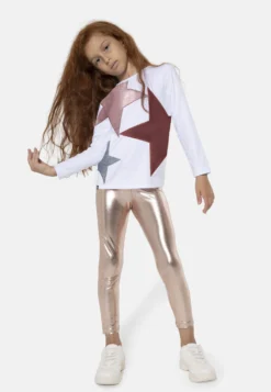 Stars Patch Long Sleeve Maglietta A Manica LungaWhite Bambini T-shirt & Top CFL26G004-A11