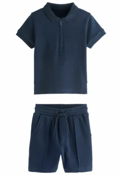 Next Short Sleeve Jersey Zip Neck Polo Shirt And Shorts SetShortsNavy Bambini Corti NX324D1D5-K12